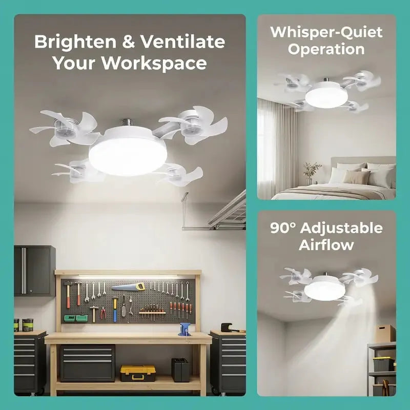 💝💝Modern ceiling fan lamp with E27 thread (model 2026) - silent 2-in-1 LED fan with remote control