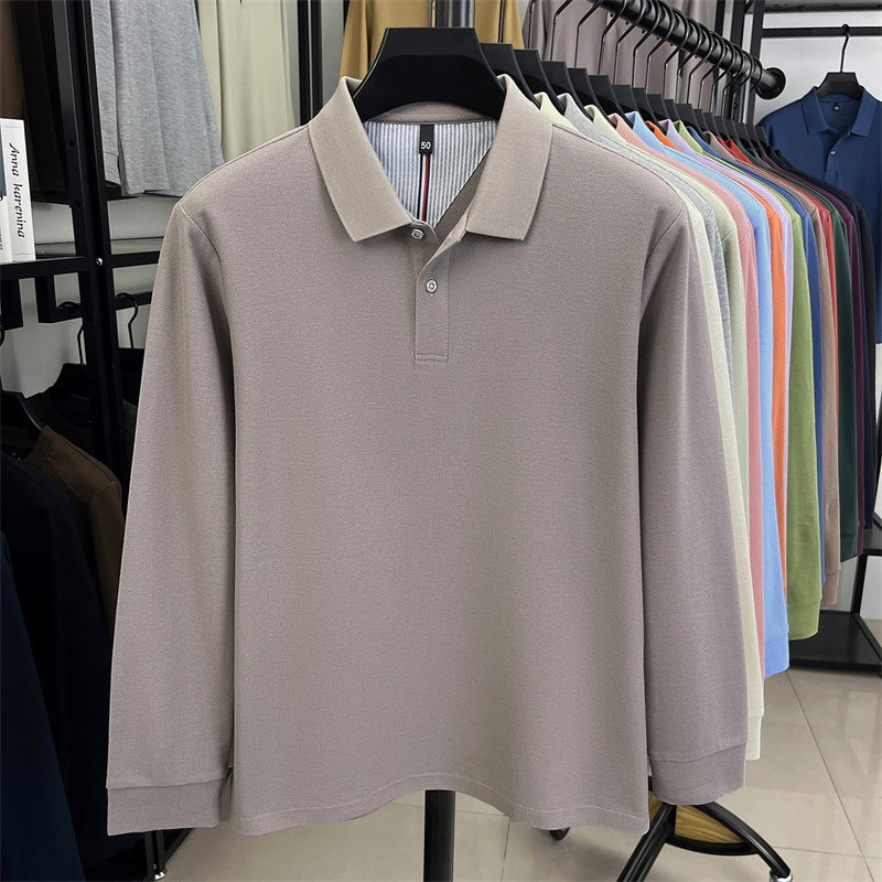 2025 autumn new arrivals cotton solid color casual all-match polo shirt
