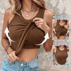 ✨✨Built-in Bra Tank Top Ribbed Racerback Tops Women Going Out Tops Everyday Basic Tanks Padded Tops