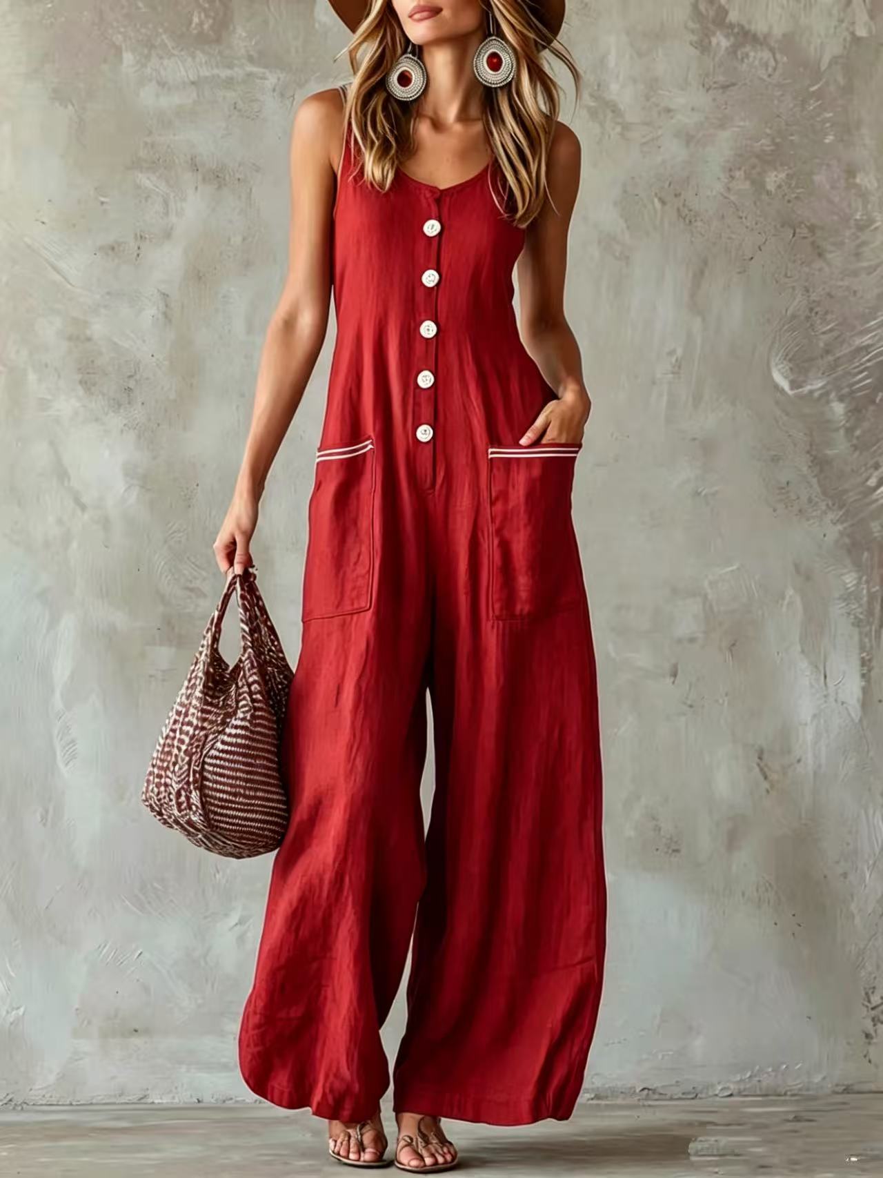 🌷Women's Wide-Leg Jumpsuit – High Waist Casual