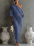 Women's Long-sleeve Sleeveless Dress For Leisure And Vacation
