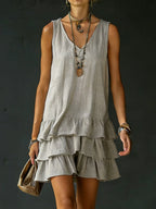 📦📦LAST DAY SAVE 49% ⏰Women's Cotton And Linen Loose-fitting Solid Color Vest Dress