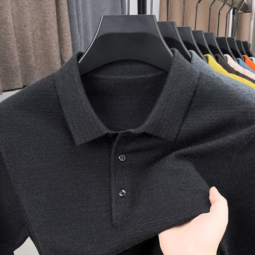 2025 Men's Cashmere Classic Knit Polo Sweater
