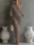 Women's Long-sleeve Sleeveless Dress For Leisure And Vacation