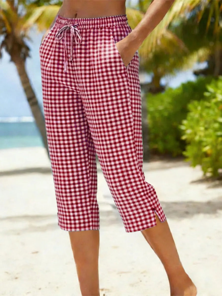 📦📦Women'S Summer Plaid Capri Pants