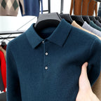2025 Men's autumn and winter new men's business cashmere knitted polo