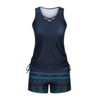 ⏰LAST DAY 60% OFF -Miraclesuit Women's Tummy Control Tankini Set with Built-In Bra – Flattering Boho Swimwear with Shorts🔥 Buy 2 Free Shipping
