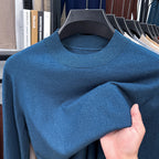2025 Autumn and Winter Men's Stand Collar Cashmere Casual T-shirt
