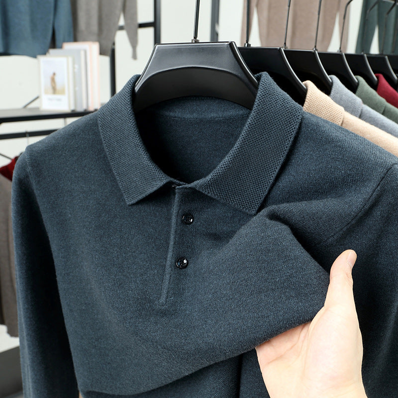 Men's New cashmere Classic Knit Polo Sweater