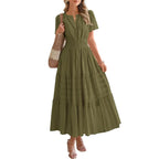 ✨✨Women's Summer 2026 Casual Maxi Dress Lightweight Short Sleeve V Neck Boho Dress with Pockets #Outdoorfun