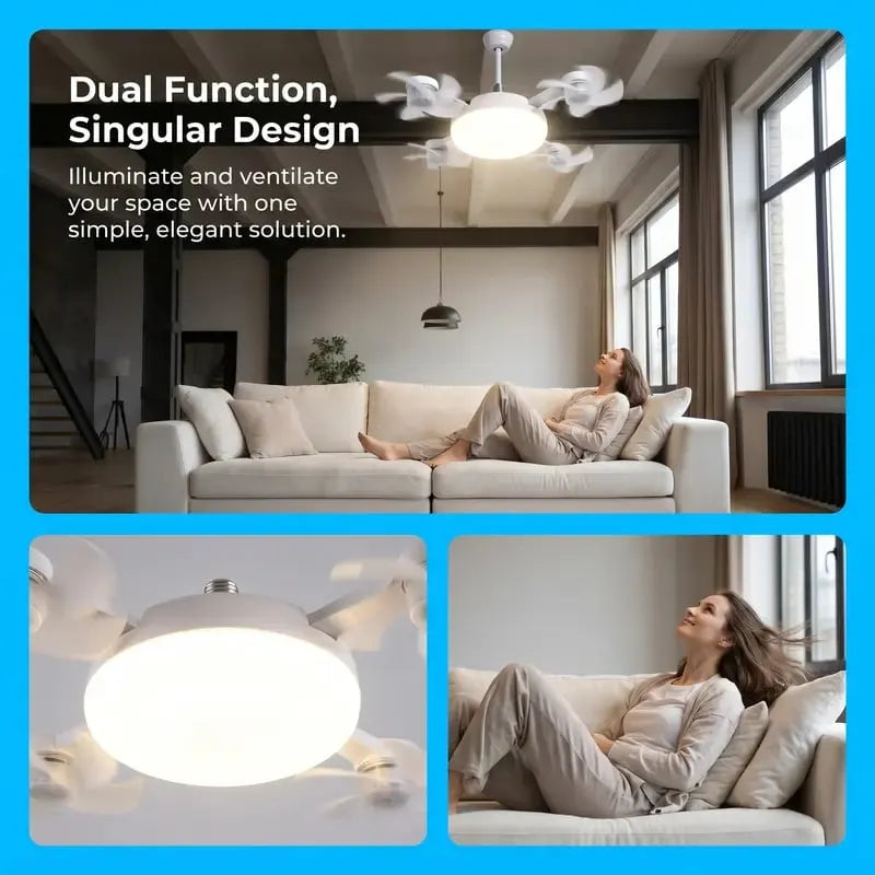 💝💝Modern ceiling fan lamp with E27 thread (model 2026) - silent 2-in-1 LED fan with remote control