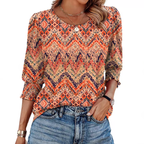 ✨⏰LAST DAY SAVE 49% ⏰ Women Dressy Casual 3/4 Length Sleeve Blouses with Smocked Cuffs