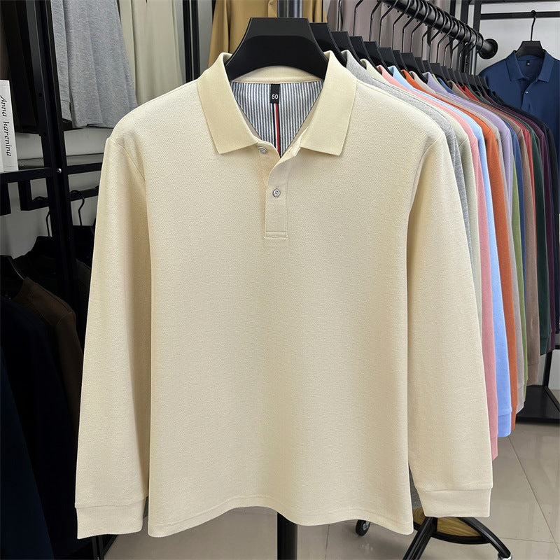 2025 autumn new arrivals cotton solid color casual all-match polo shirt