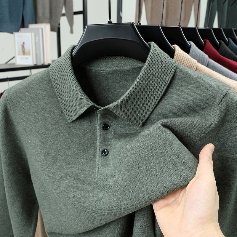 Men's New cashmere Classic Knit Polo Sweater