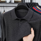 Men's comfortable and fashionable cashmere knitted polo shirt