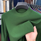 2025 Autumn and Winter Men's Stand Collar Cashmere Casual T-shirt