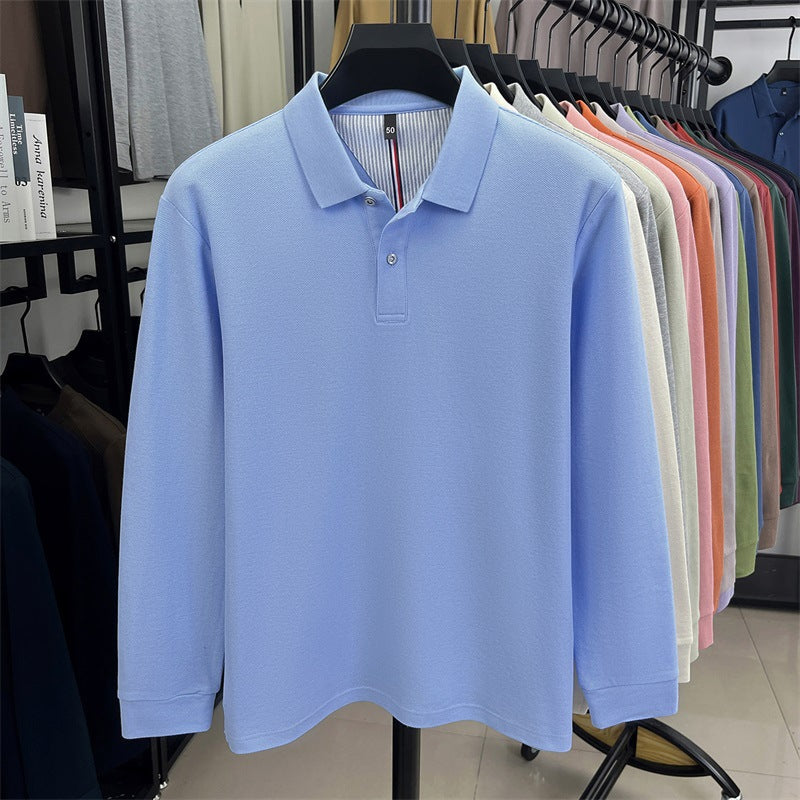 2025 autumn new arrivals cotton solid color casual all-match polo shirt