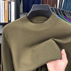 2025 Autumn and Winter Men's Stand Collar Cashmere Casual T-shirt