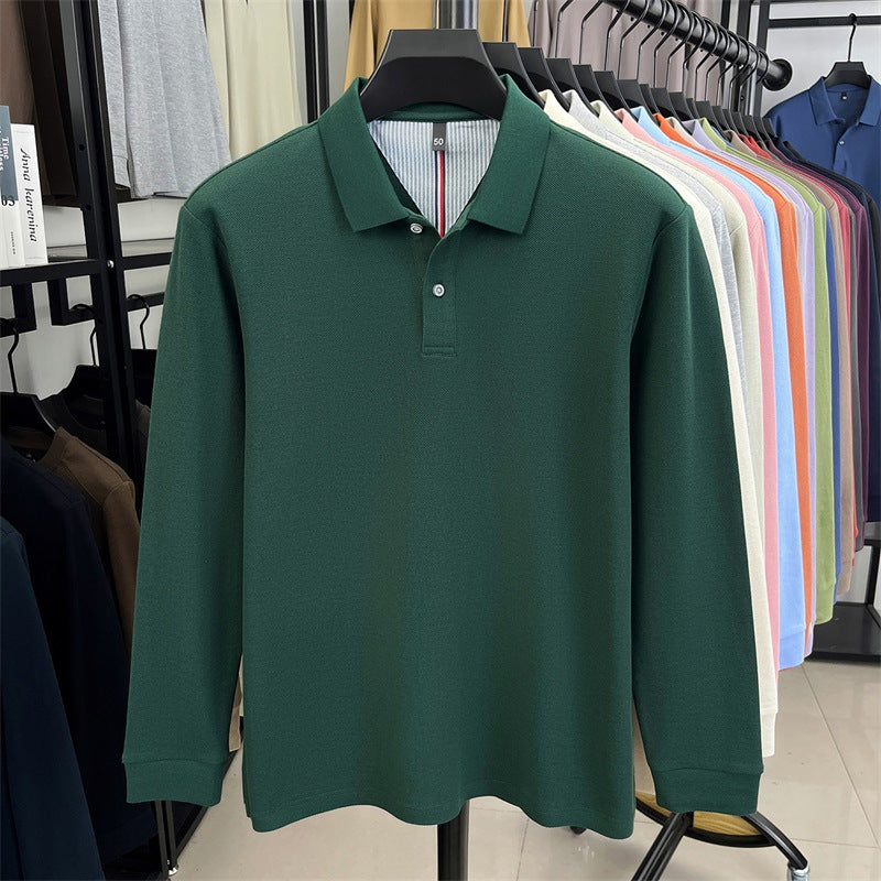 2025 autumn new arrivals cotton solid color casual all-match polo shirt