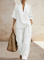 Plus Size Friendly New Arrivals🔥 Women's Casual Cozy Minimalist Linen Two-piece Set