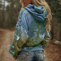 Women's Vintage Viking Tree Of Life Art Gradient Comfort Hoodie
