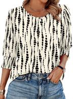 ✨⏰LAST DAY SAVE 49% ⏰ Women Dressy Casual 3/4 Length Sleeve Blouses with Smocked Cuffs