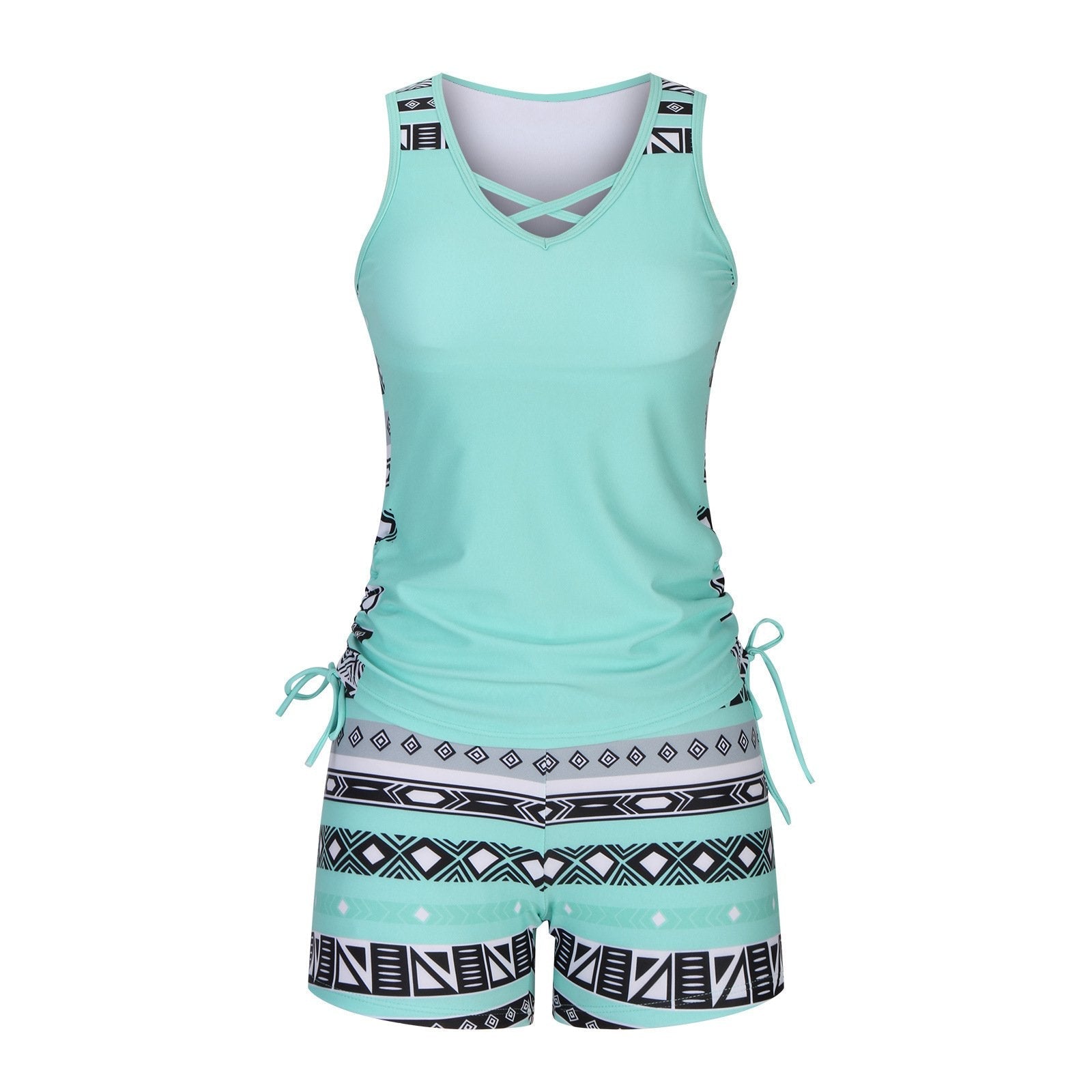 ⏰LAST DAY 60% OFF -Miraclesuit Women's Tummy Control Tankini Set with Built-In Bra – Flattering Boho Swimwear with Shorts🔥 Buy 2 Free Shipping