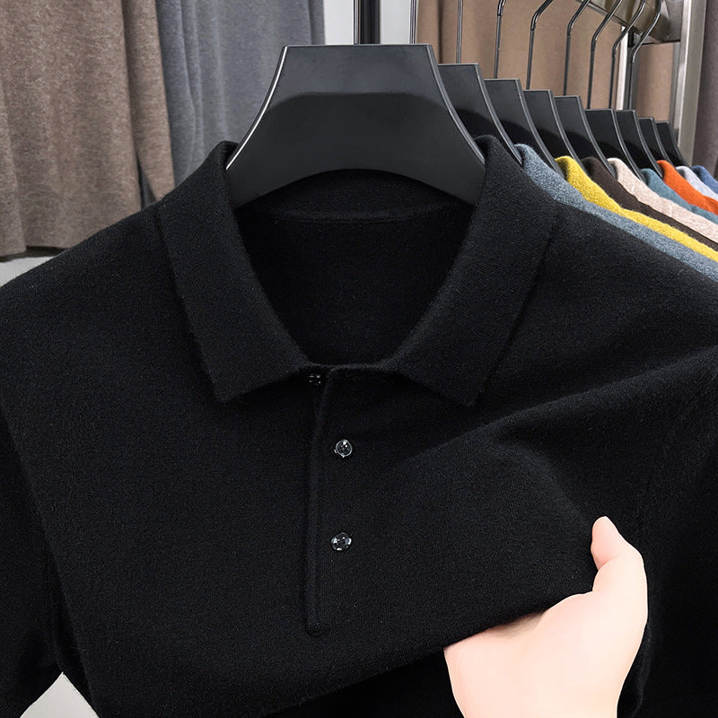 2025 Men's Cashmere Classic Knit Polo Sweater