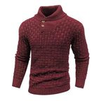 Men's Solid Color Round Neck Pullover Lapel Sweater 19352883X