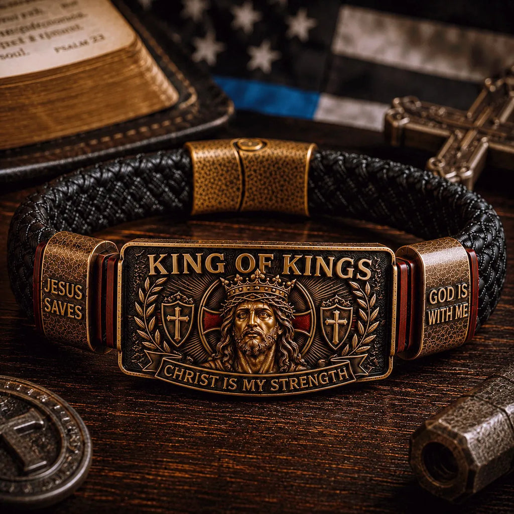 💝💝King of Kings Faith Bracelet – Adjustable Christian Wristband – Gift