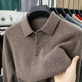 2025 Men's Cashmere Premium Knit Polo Sweater
