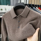2025 Men's Cashmere Premium Knit Polo Sweater