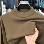 Men's autumn and winter high-quality cashmere solid color stand collar warm sweater