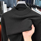 Men's autumn and winter high-quality cashmere solid color stand collar warm sweater