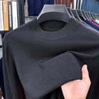 2025 Autumn and Winter Men's Stand Collar Cashmere Casual T-shirt