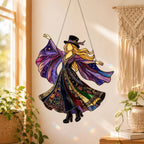 ✨💃 Stevie Nicks 🤘 Handmade Stained Glass Spinning Suncatcher