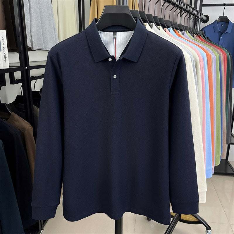 2025 autumn new arrivals cotton solid color casual all-match polo shirt