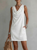 📦📦Mother's Day Sale 49% Off ⏰Draped-neck Sleeveless Cotton Dress