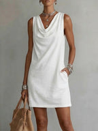 📦📦Mother's Day Sale 49% Off ⏰Draped-neck Sleeveless Cotton Dress