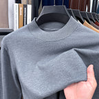 2025 Autumn and Winter Men's Stand Collar Cashmere Casual T-shirt