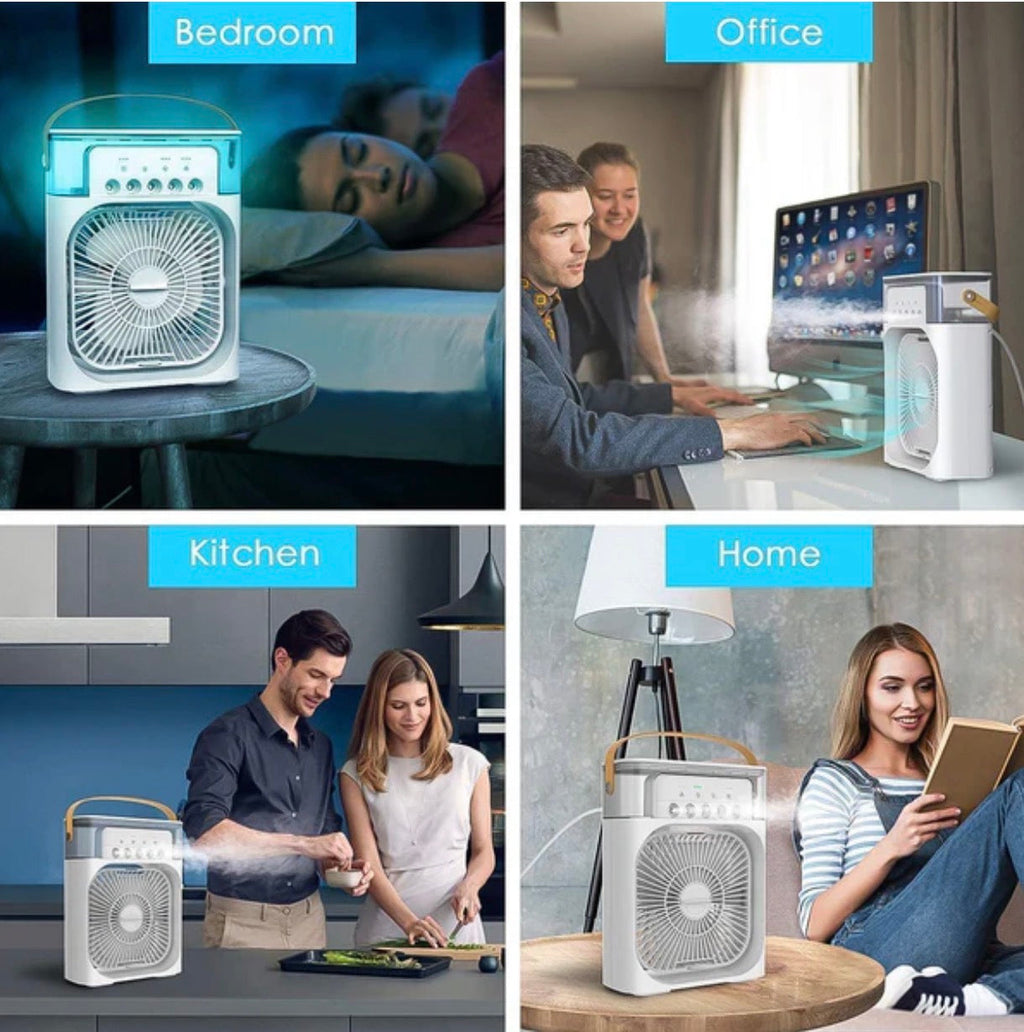 Summer Sale Now Live! Portable Mini Air Cooler Fan | Portable Humidifier Air Cooler Mist Fan Mini Table Fan for Home with 3 Speed Mode with Water Spray
