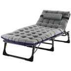 💚Foldable Guest Bed with Mattress, Outdoor Camping Cot with 4-Position Adjustable Reclining Nap Chair for Home Office, Supports 250LBs, Black