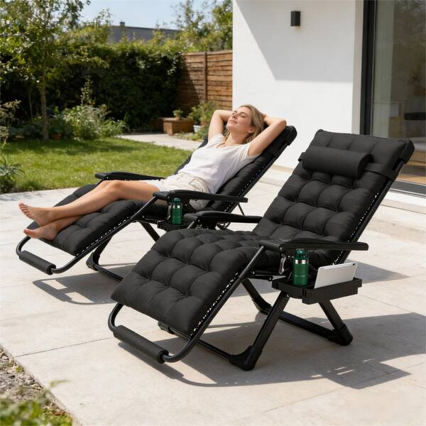 💚Foldable Guest Bed with Mattress, Outdoor Camping Cot with 4-Position Adjustable Reclining Nap Chair for Home Office, Supports 250LBs, Black