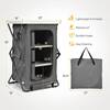💚Grey Portable Outdoor Camping Storage Cabinet Folding Organizer Kitchen Table W/3-Shelves and Carry Bag For BBQ 35 in. H