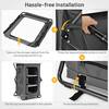 💚Grey Portable Outdoor Camping Storage Cabinet Folding Organizer Kitchen Table W/3-Shelves and Carry Bag For BBQ 35 in. H