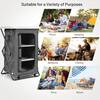💚Grey Portable Outdoor Camping Storage Cabinet Folding Organizer Kitchen Table W/3-Shelves and Carry Bag For BBQ 35 in. H