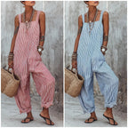 📦📦LAST DAY SAVE 49% ⏰Women's Minimalist Striped Loose-Fit Square-Neck Sleeveless Jumpsuit
