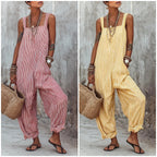 📦📦LAST DAY SAVE 49% ⏰Women's Minimalist Striped Loose-Fit Square-Neck Sleeveless Jumpsuit