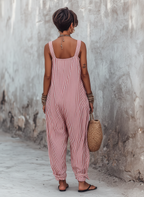 📦📦LAST DAY SAVE 49% ⏰Women's Minimalist Striped Loose-Fit Square-Neck Sleeveless Jumpsuit