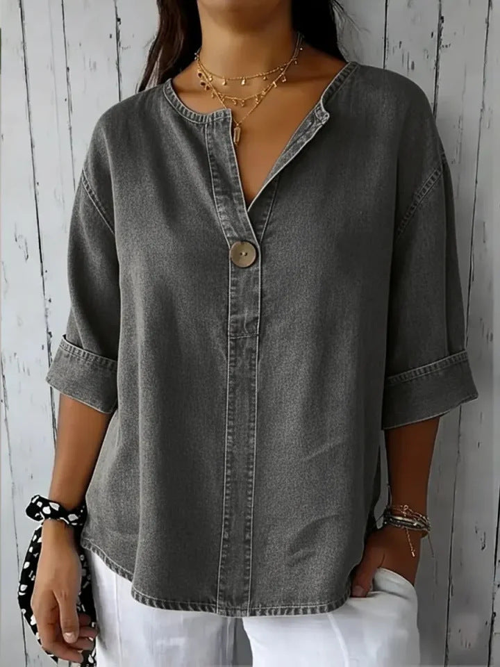 📦📦LAST DAY SAVE 49% ⏰Women's Casual Denim Cotton Button-Up Shirt